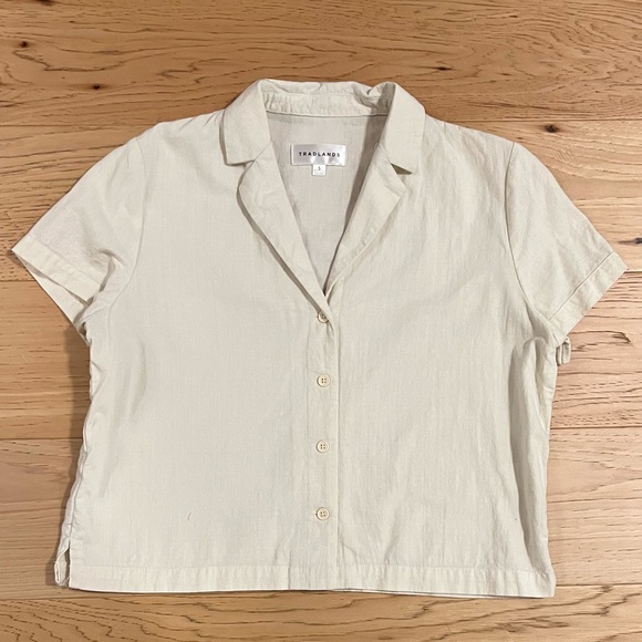 Tradlands Coast Camp Shirt Crinkle Cotton - Birch / S - Picture 4 of 8